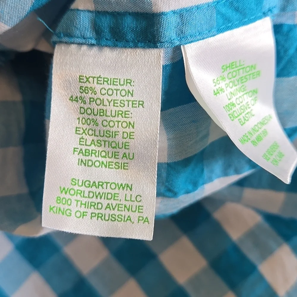 Lilly Pulitzer Blue And White Cottage PREPPY Gingham Peplum Bow Top NWT
